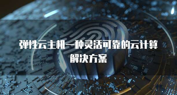 弹性云主机一种灵活可靠的云计算解决方案