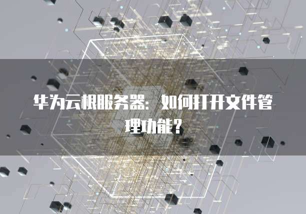 华为云根服务器：如何打开文件管理功能？