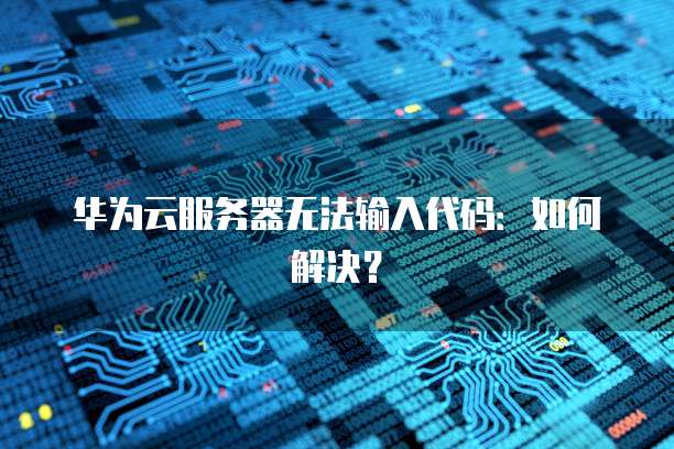 华为云服务器无法输入代码：如何解决？