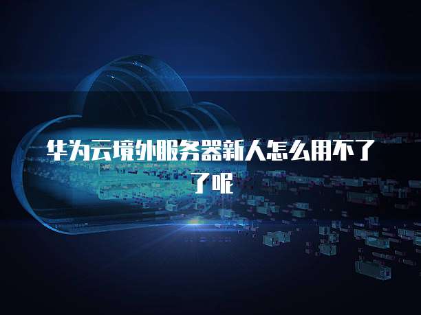 华为云境外服务器新人怎么用不了了呢