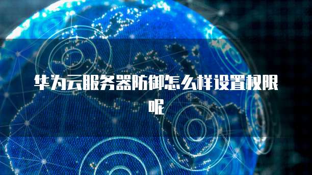 华为云服务器防御怎么样设置权限呢