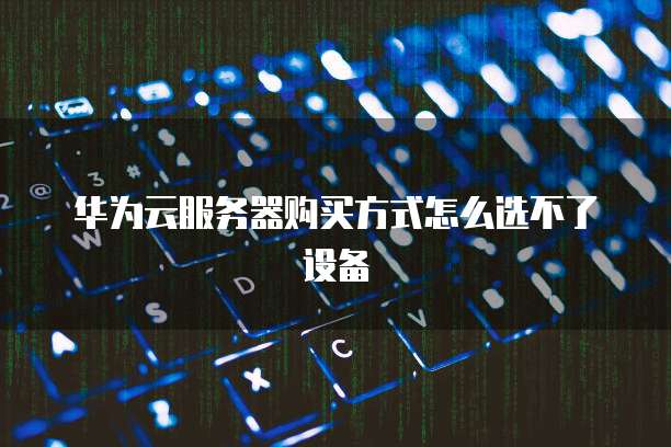 华为云服务器购买方式怎么选不了设备