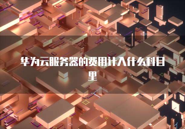 华为云服务器的费用计入什么科目里