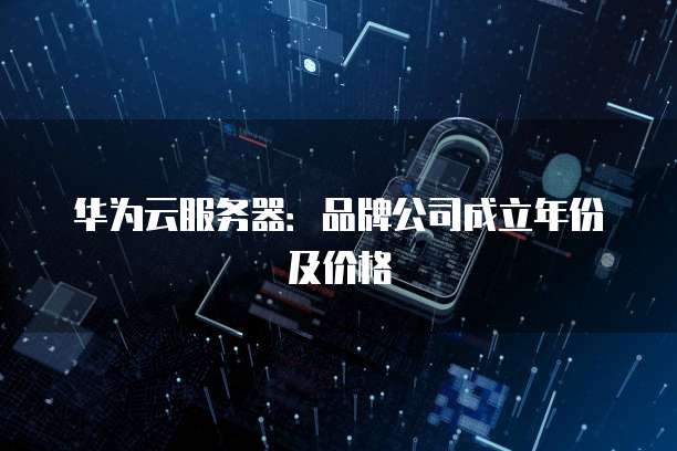 华为云服务器：品牌公司成立年份及价格
