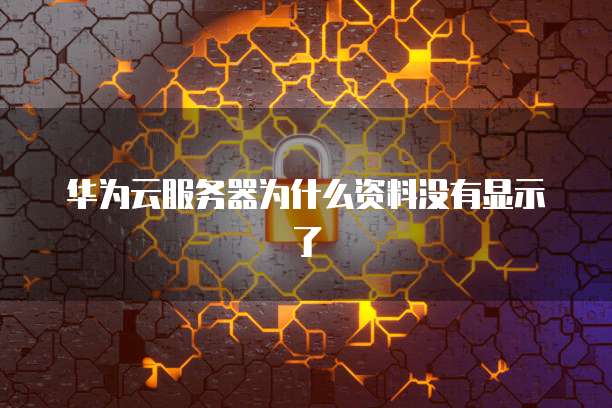 华为云服务器为什么资料没有显示了