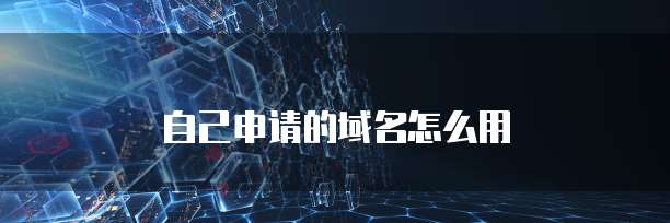 自己申请的域名怎么用