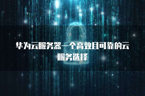 华为云服务器一个高效且可靠的云服务选择