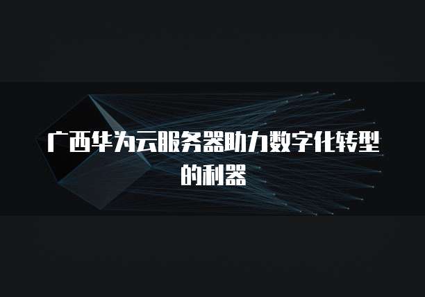 广西华为云服务器助力数字化转型的利器