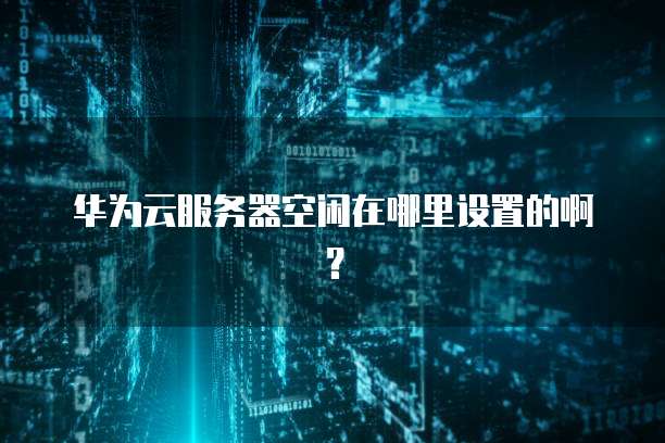 华为云服务器空闲在哪里设置的啊？