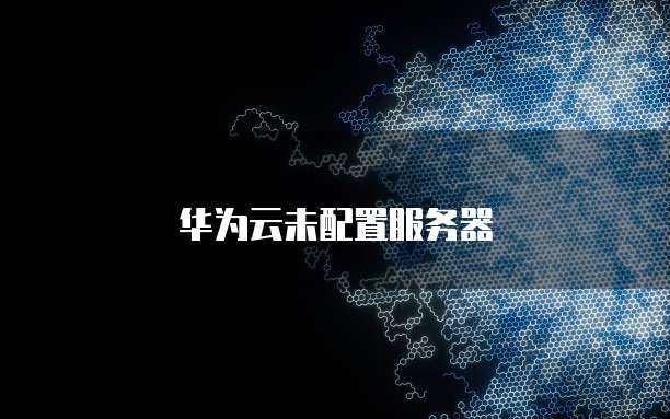 华为云未配置服务器