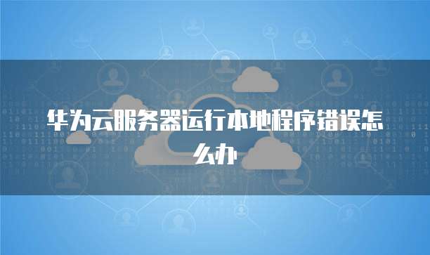 华为云服务器运行本地程序错误怎么办