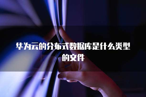 华为云的分布式数据库是什么类型的文件
