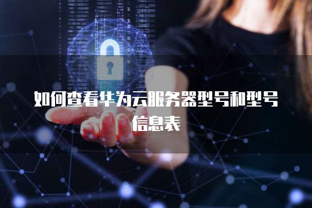 如何查看华为云服务器型号和型号信息表