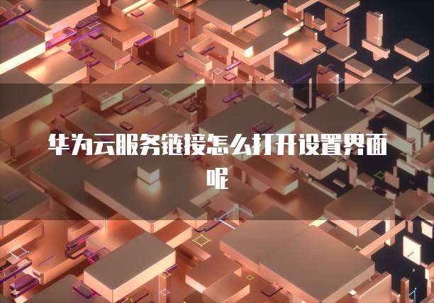 华为云服务链接怎么打开设置界面呢