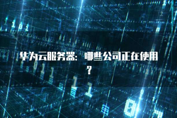 华为云服务器：哪些公司正在使用？