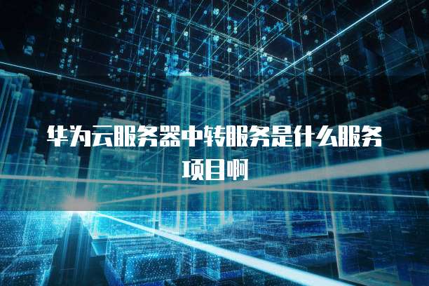 华为云服务器中转服务是什么服务项目啊