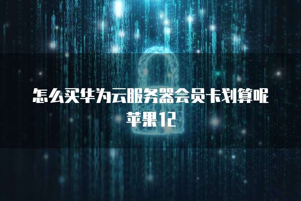 怎么买华为云服务器会员卡划算呢苹果12
