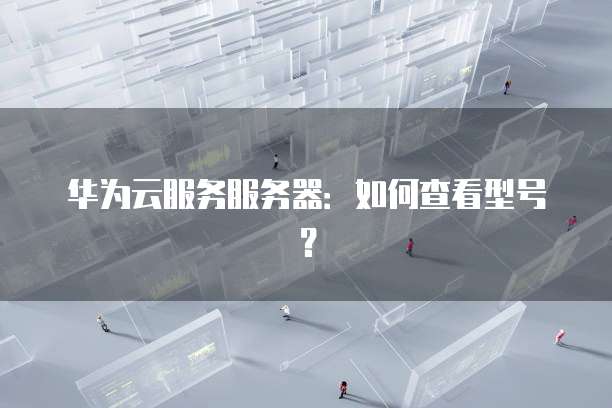 华为云服务服务器：如何查看型号？