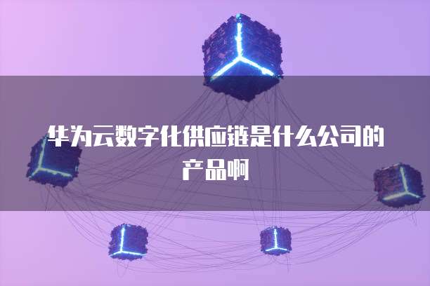 华为云数字化供应链是什么公司的产品啊