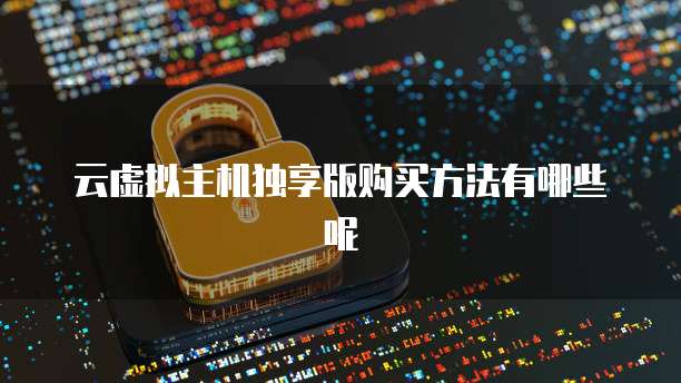 云虚拟主机独享版购买方法有哪些呢