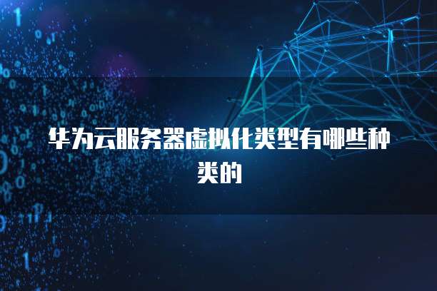 华为云服务器虚拟化类型有哪些种类的
