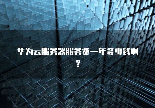 华为云服务器服务费一年多少钱啊？