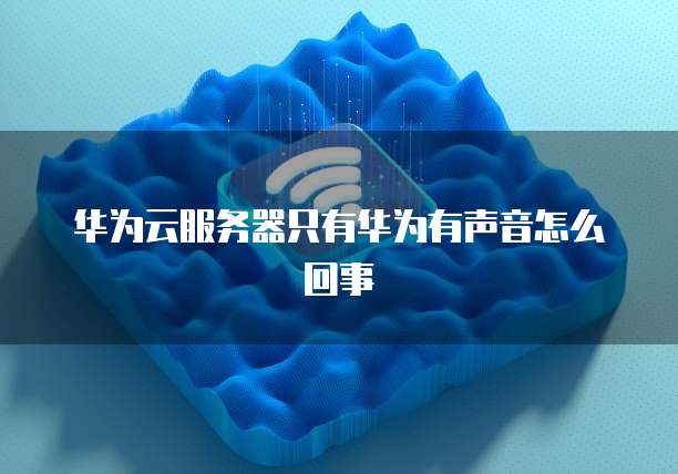 华为云服务器只有华为有声音怎么回事