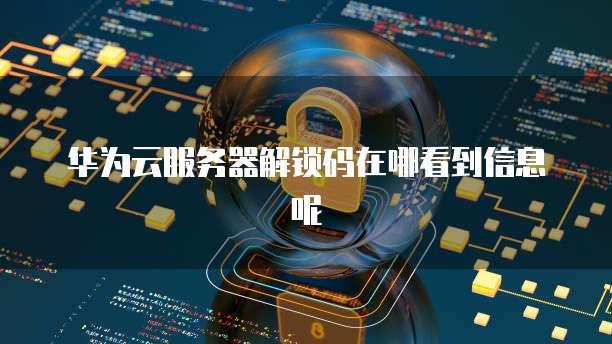 华为云服务器解锁码在哪看到信息呢