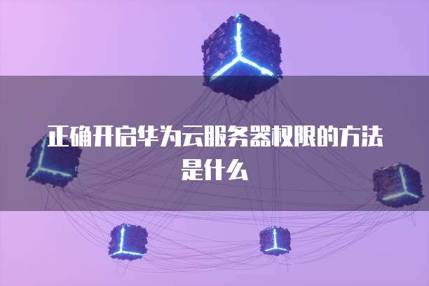 正确开启华为云服务器权限的方法是什么