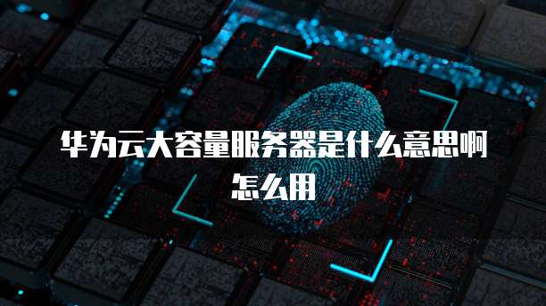 华为云大容量服务器是什么意思啊怎么用