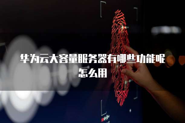 华为云大容量服务器有哪些功能呢怎么用