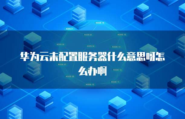 华为云未配置服务器什么意思呀怎么办啊
