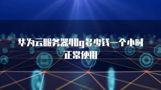 华为云服务器40g多少钱一个小时正常使用