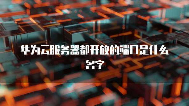华为云服务器都开放的端口是什么名字