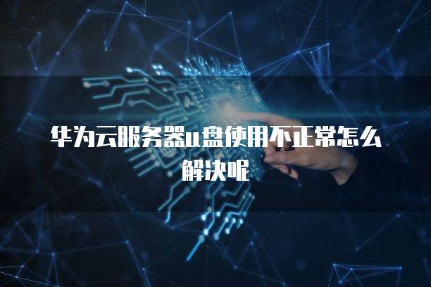 华为云服务器u盘使用不正常怎么解决呢