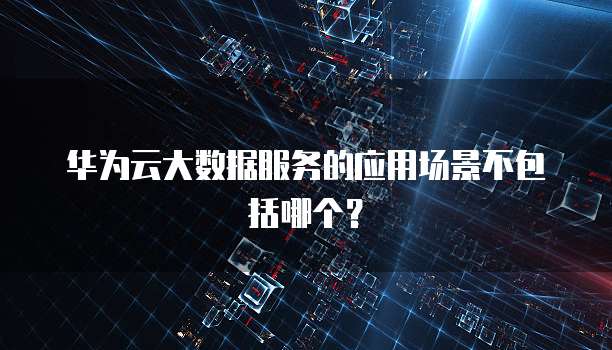 华为云大数据服务的应用场景不包括哪个？