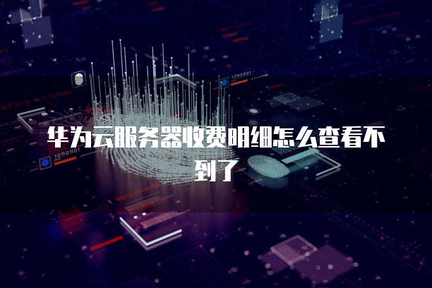 华为云服务器收费明细怎么查看不到了
