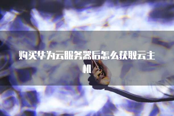 购买华为云服务器后怎么获取云主机