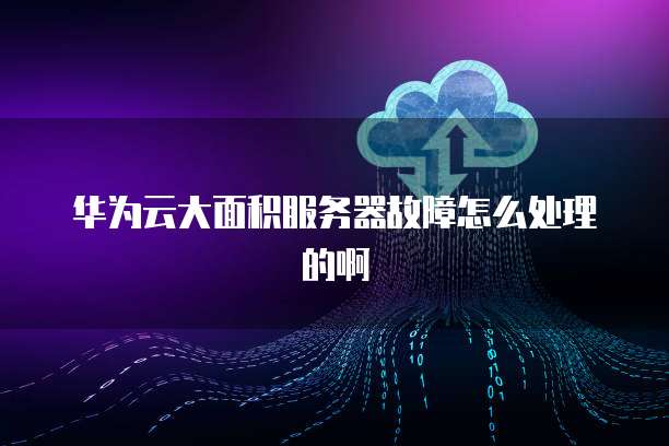 华为云大面积服务器故障怎么处理的啊