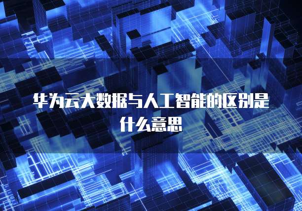 华为云大数据与人工智能的区别是什么意思