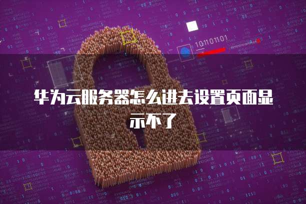 华为云服务器怎么进去设置页面显示不了