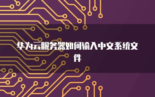 华为云服务器如何输入中文系统文件