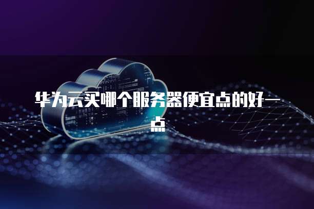 华为云买哪个服务器便宜点的好一点