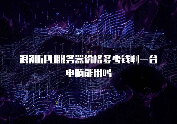 浪潮GPU服务器价格多少钱啊一台电脑能用吗