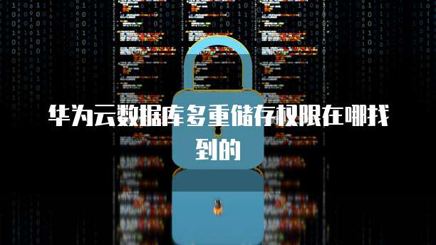 华为云数据库多重储存权限在哪找到的