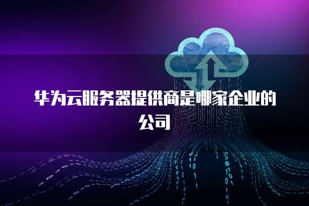 华为云服务器提供商是哪家企业的公司
