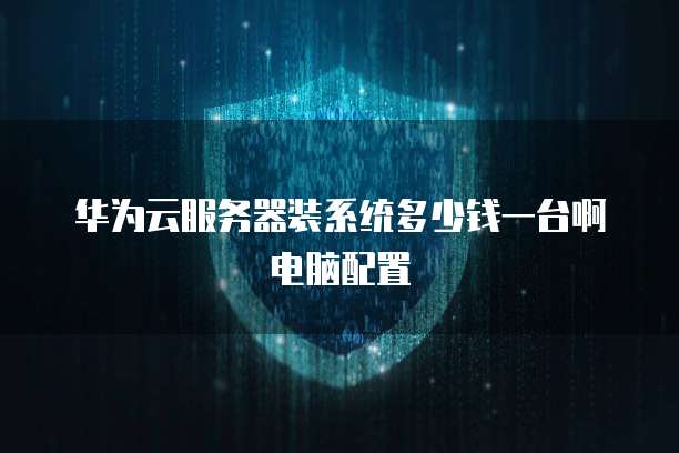 华为云服务器装系统多少钱一台啊电脑配置