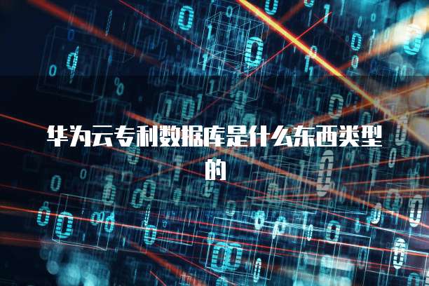 华为云专利数据库是什么东西类型的