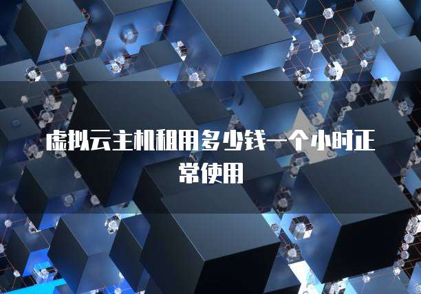 虚拟云主机租用多少钱一个小时正常使用