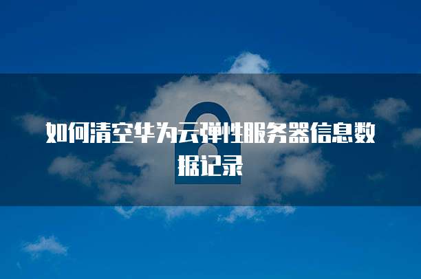 如何清空华为云弹性服务器信息数据记录